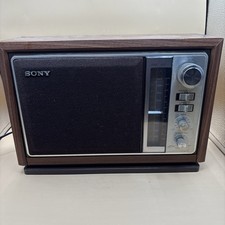 SONY ICF-9740 FM/AM 2-Band Radio 16cm Speaker Brown Wood Design Retro Classical