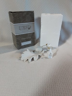 Demdaco Christmas Ornament Bisque Currant Leaf 2004 W/Box & Tag