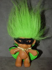 Troll Doll 3" Russ Halloween Zorro Masked Man Lime Green Hair