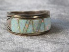 Vintage Chunky Navajo Calvin Begay Opal Sterling Silver Men's Ring sz 10.5 — photo 8