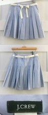 J.Crew light blue cotton twill pleated skirt size 10