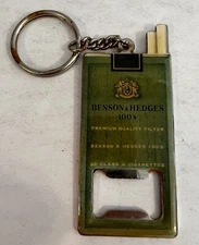 Benson & Hedges Cigarettes VTG Bottle Opener Keychain Metal Enamel Promo