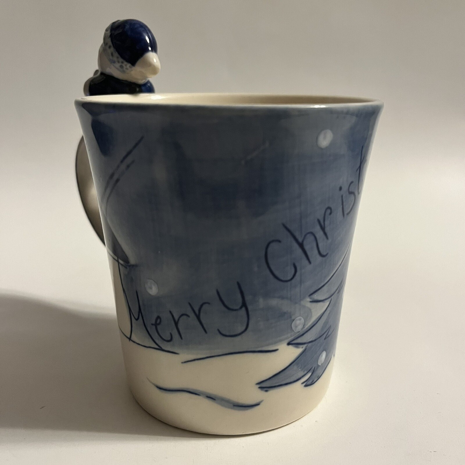 Delft Blue Santa Handle MUG Holland Hand Painted Merry Christmas Delft's Blauw