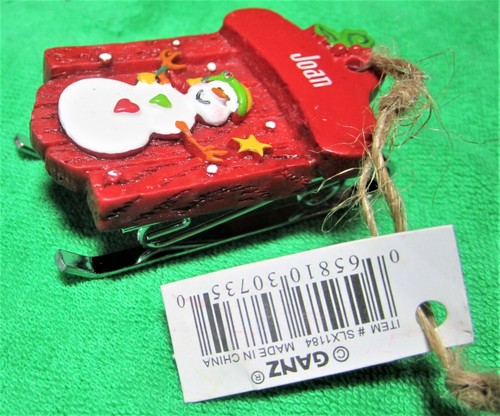 Ornament, Personal Name- JILL JOAN JOSE -3D SnowWoman SnowMan SLED Christmas @@! - Picture 4 of 5