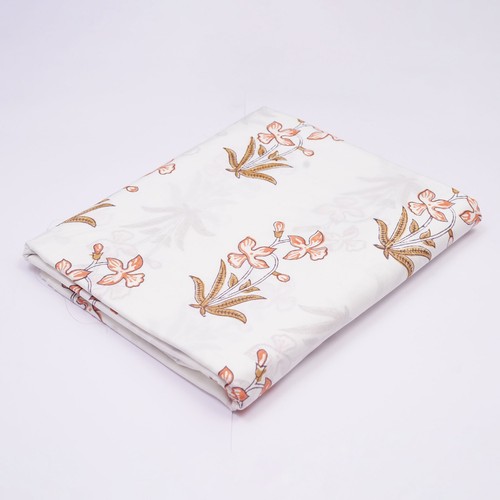 Indian Hand Block Print Running Sewing Craft Fabric 2.5 Yard Flower Print Fabric - 第 2/7 張圖片
