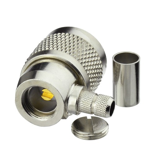 5-Pack N Type Male Right Angle Crimp Connector for LMR-240 KSR-240 Coaxial Cable - Picture 3 of 5