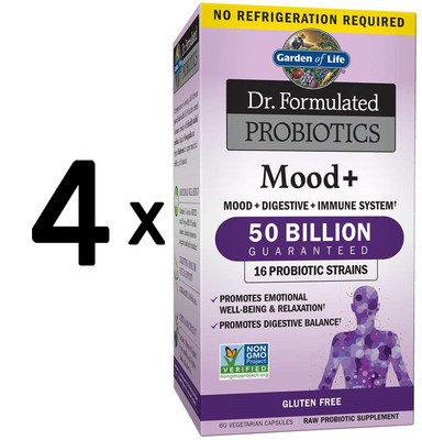 4 x Garden of Life Dr. Formulated Probiotics Mood+ - 60 vcaps (683,33 EUR/kg)