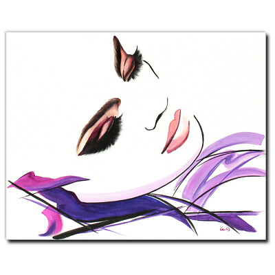 Acryl Bild Gemälde Modern Frauen Porträt Gesicht Abstrakt Weiß Original NOVAARTE