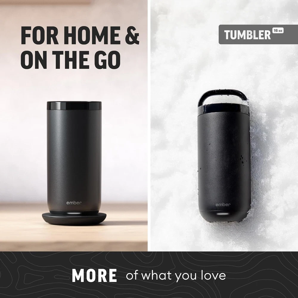 Tumbler, Temperature Control Travel Mug, Stainless Steel, App-Controlled Heated