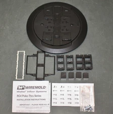 Wiremold Floor Flange Outlet Cover RC4CTCBK, for RC4 Poke Thru Device