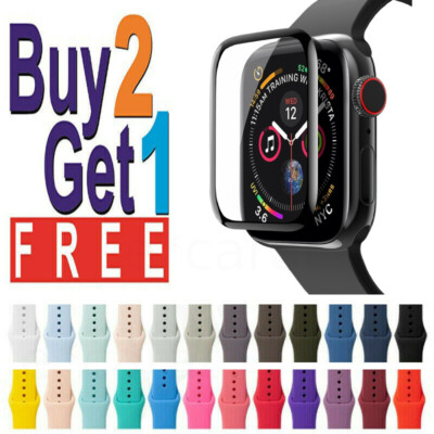 Band Strap +Screen Protector For Apple Watch 7/SE/6/5/4/3/2