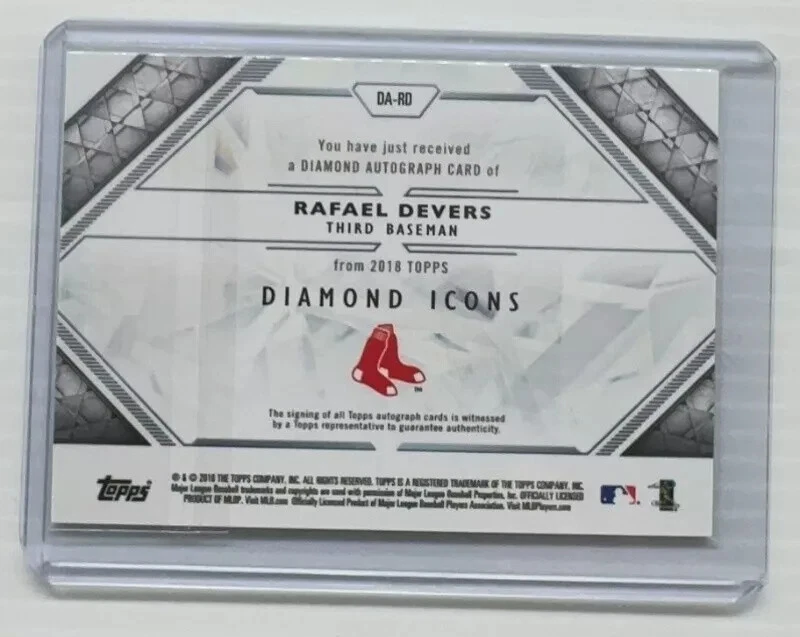 2018 Topps Diamond Icons Rafael Devers Rookie Autograph Auto RC #03/25 - Image 2 of 2