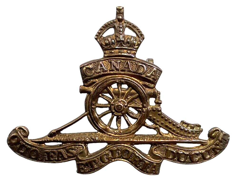 WW1 Canadian CEF RCA Artillery Collar Badge Insignia Single