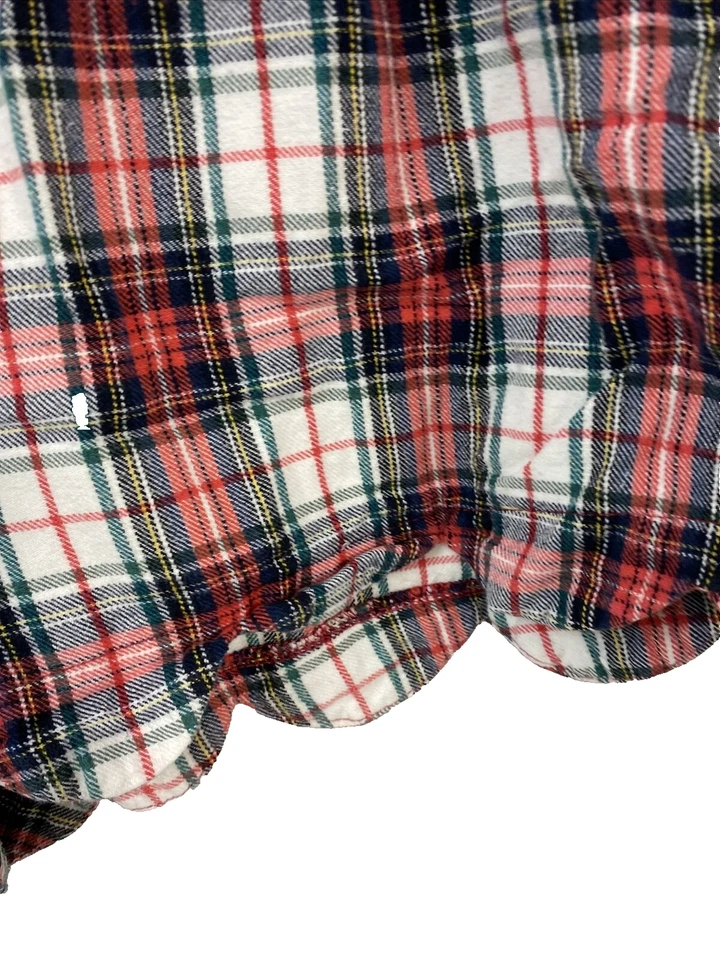Mudpie Red, Blue, White Plaid Flannel Sleep Shorts, Women's Size M - Image 3 of 4