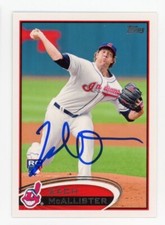 SIGNED BASEBALL CARD AUTO TOPPS 2012 ZACH MCALLISTER CLEVELAND INDIANS #570