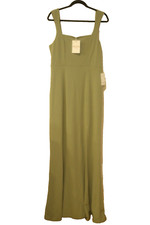 Show Me Your MuMu Womens Size L Paris Gown Sage Green Stretch Maxi Side Slit NEW