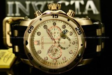 NEW Invicta Men Scuba Pro Diver Chrono 18K Gold Plated ROSE GOLD Dial S.S Watch