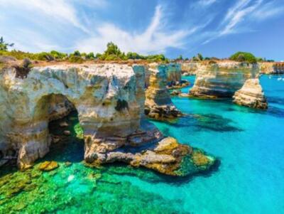 Wandbild: Torre Sant Andrea, Küste von Salento, Region Apulien, Italien [...]