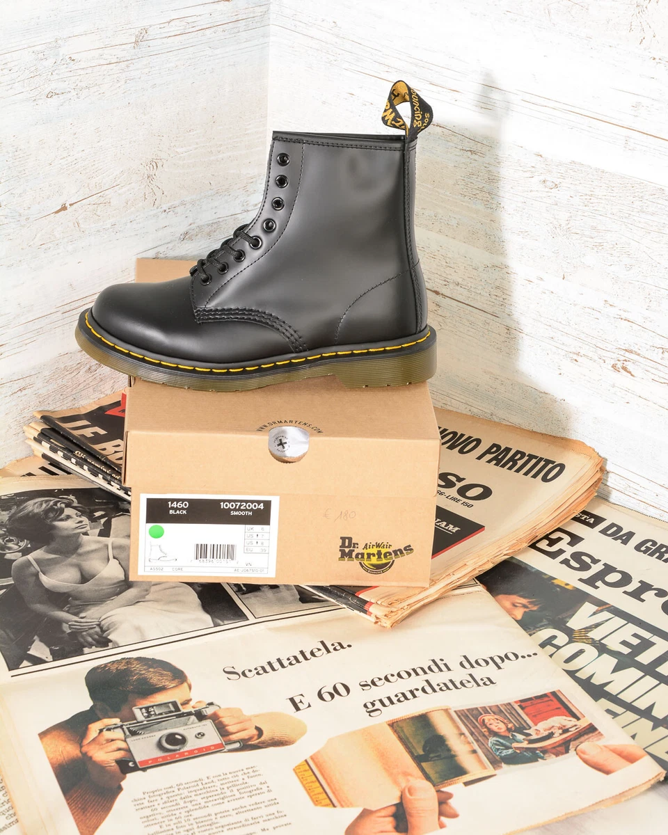 DR.MARTENS 1460 Black Smooth 8 Eye Amphibious Boot Mens Dr Martens 10072004
