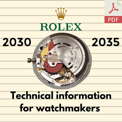Rolex 2030 2035 Lady Technical Manual - Uhrmacher Reparatur Service Guide