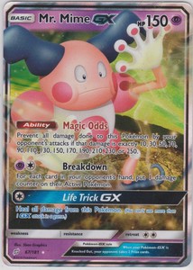 Details About Pokemon Tcg Sm Team Up 67181 Mr Mime Gx Holographic Rare Card