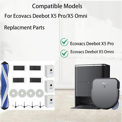 Kit Ricambi Per ECOVACS DEEBOT X5 Omni/Pro - Spazzole, Filtri, Panni E Sacchetti - Foto 4