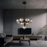 Pendelleuchte Deckenlampe HäNgelampe Rauchglas Biglight