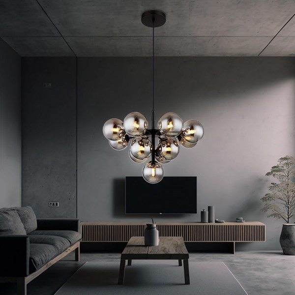 Pendelleuchte Deckenlampe HäNgelampe Rauchglas Biglight-image