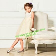 NWT Janie  Jack 10 149 SPECIAL OCCASION LACE TULLE DRESS Cream Silver Party