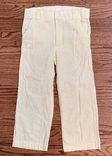 Strasburg Boys Seersucker Stripe Pants Pale Green  White Cotton Adj Waist Sz 4