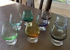 8 Small Cordials/Shot vintage Mulicolor glasses 2 1/4 “