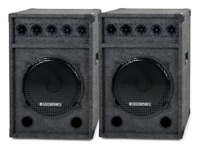 Paar 15'' (38cm) DJ PA Lautsprecher Club Bass Subwoofer Party Box Set 1200 Watt
