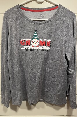 Secret Treasures Women's Small Christmas Pajama Top Gnome for the Holidays