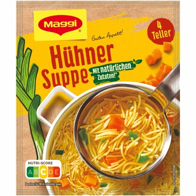 Maggi Guten Appetit Hühner Suppe mit Nudeln 1x60g Tüte ergibt 1x1 Liter