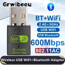 Mini Dual Band 600Mbps USB WiFi Wireless Adapter Network Card 2.4835GHz