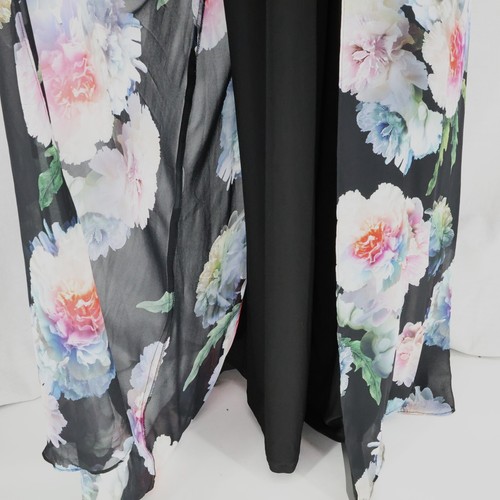 Adrianna Papell Jumpsuit Dress Plus 24W Black Pants Floral Skirt Chiffon New - Picture 12 of 16