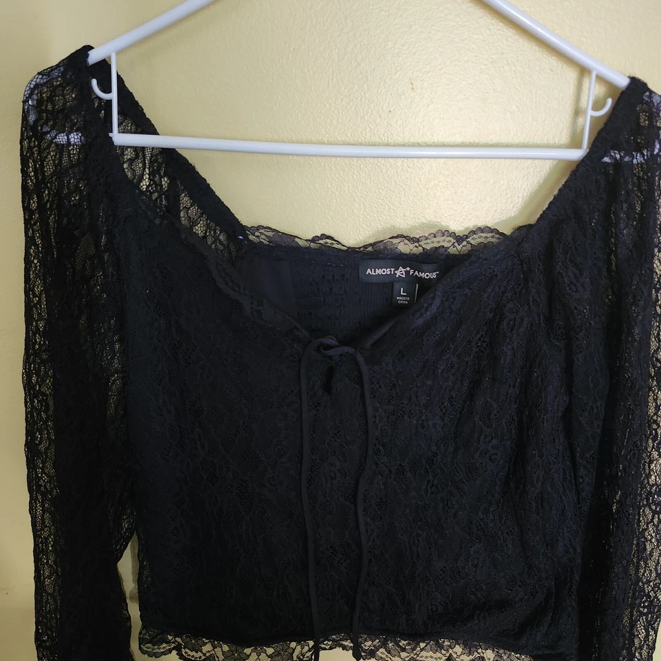 Almost Famous 青少年上衣大号黑色长袖  — 第 2/4 张图片