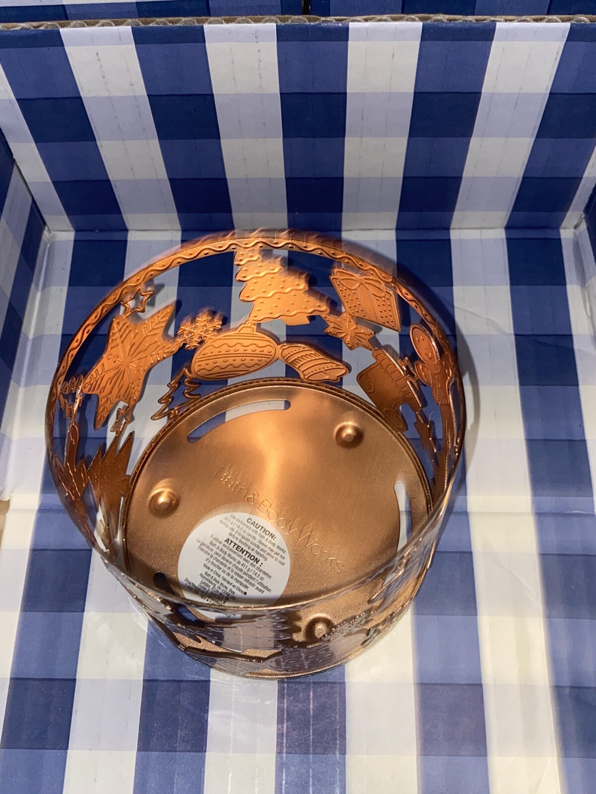 Bath & Body Works GINGERBREAD ORNAMENTS 3 Wick CANDLE HOLDER Christmas