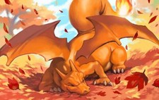 Pokemon anime nisimawari pok mon charizard autumn leaves Pad Gaming Mat Desk