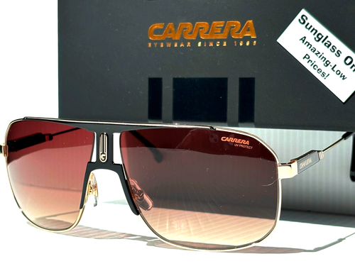 CARRERA Polished Gold & Black UV PROTECTIVE Brown Gradient Sunglass 1043/S 2M2HA - Picture 14 of 19