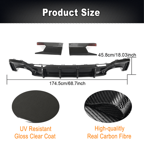 Difusor trasero de carbono DRY para Audi RS6 RS7 C8 Avant 19+ difusor parachoques labio - Imagen 6 de 21