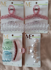 Hair Claw Jaw Clips Lot Non Slip Pink Clear Green Blue Pearl Small Medium Large