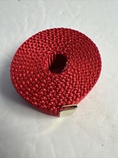 Vtg Canvas Bright Red Belt strap With Brass End 35 /.75 Strap Only See Pics