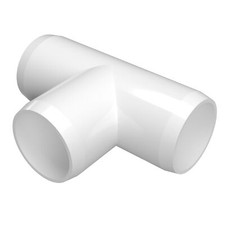 1-1/4" PVC Tee Fitting, White (4-PK) FORMUFIT Furniture Grade, Made in USA