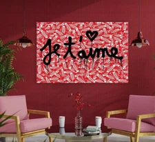 Famous Fragile ''Je Taime''  CANVAS Print  Minimalist Trendy  Art Wall Poster