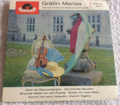 Kalman, Brammer, Grunwald   Grafin Mariza German 45 RPM Record 7''