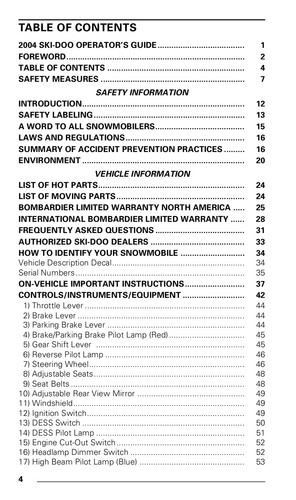 Ski-Doo 2004 Elite Paperback Paperback New Operators Owners Manual - Picture 2 of 6