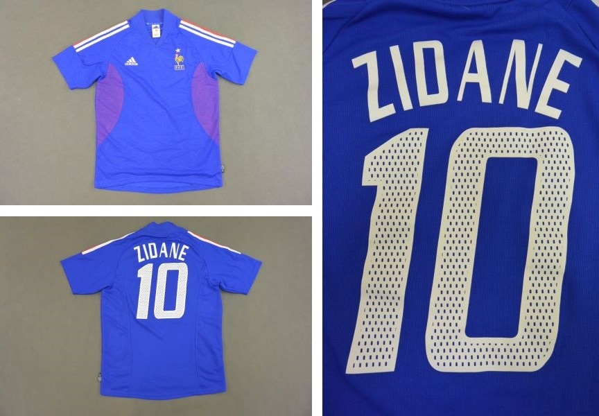 World Cup 2002-04 adidas France Home Shirt Zidane 10 SIZE S