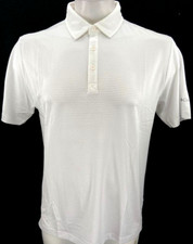 NEW Columbia Golf Omni-Wick Sunday Polo SS White Stripe Collared Shirt Men's L