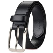 Genuine Full Grain Leather Belt for Men - 1.3" Width Zinc Alloy Buckle - Ideal